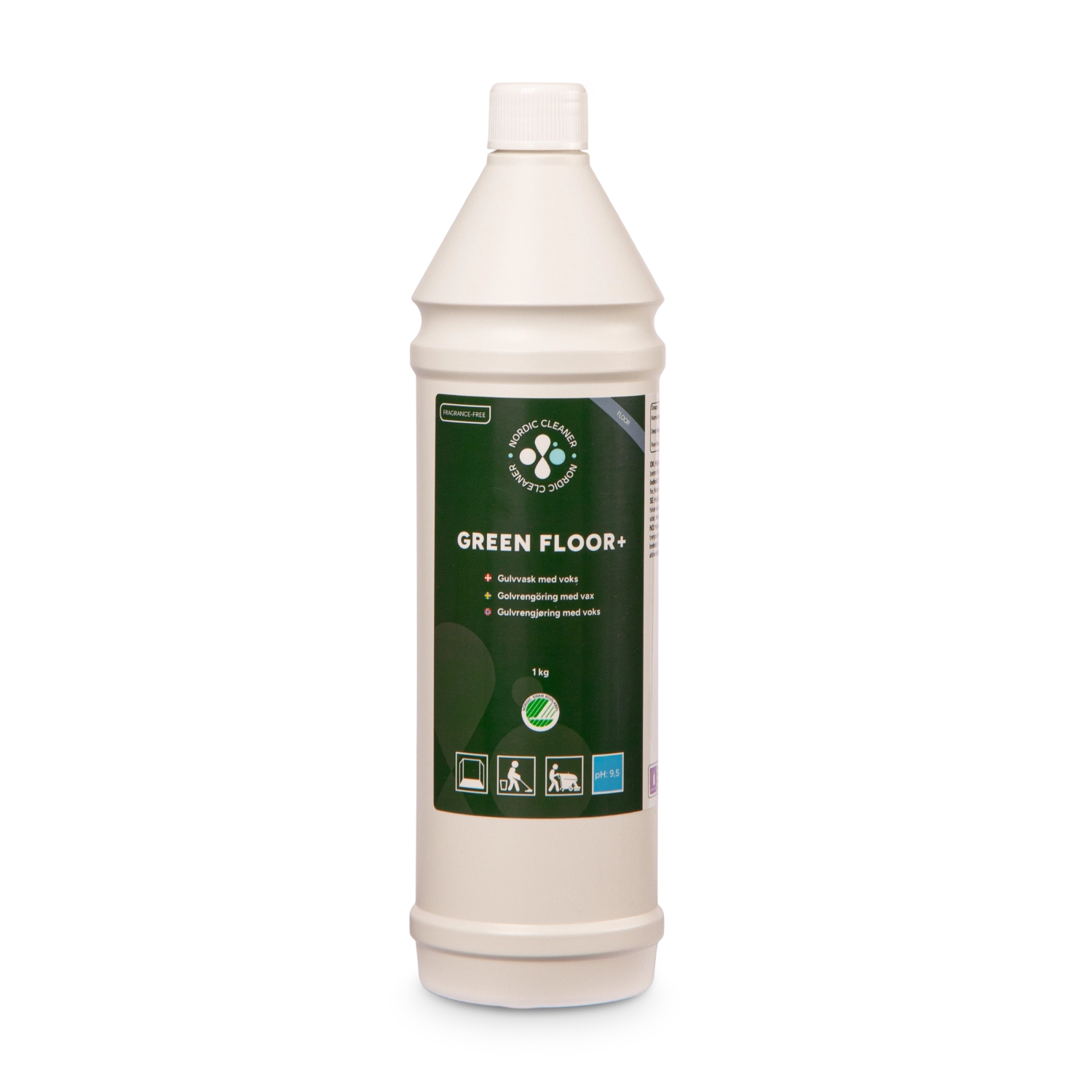 Green Floor+ - Gulvvask med voks, uden parfume 12x1 L